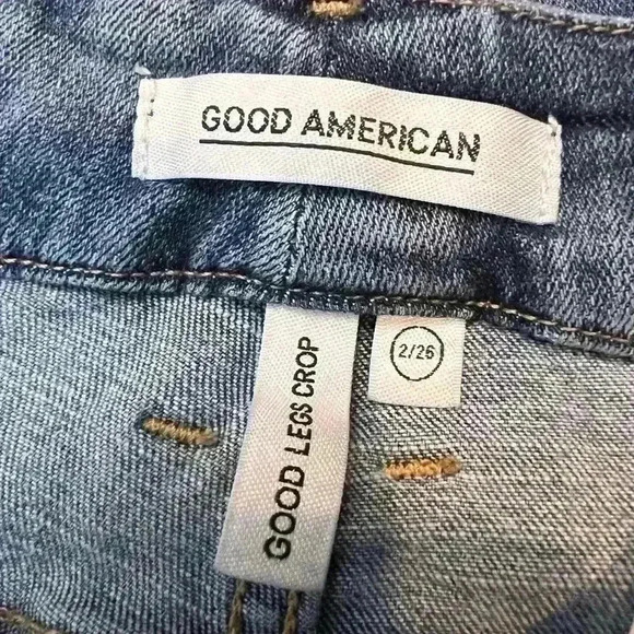 Good American Light Wash Blue 261 Good Legs Crop Skinny Sculpting Jeans 2/26 - Picture 7 of 8